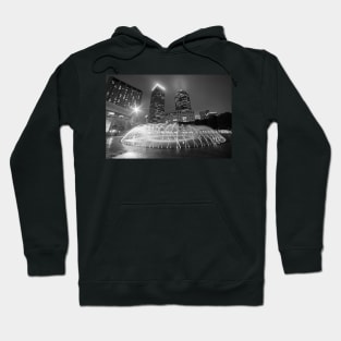 Boston MA Boston Reflecting Pool Fountain Black and White Hoodie